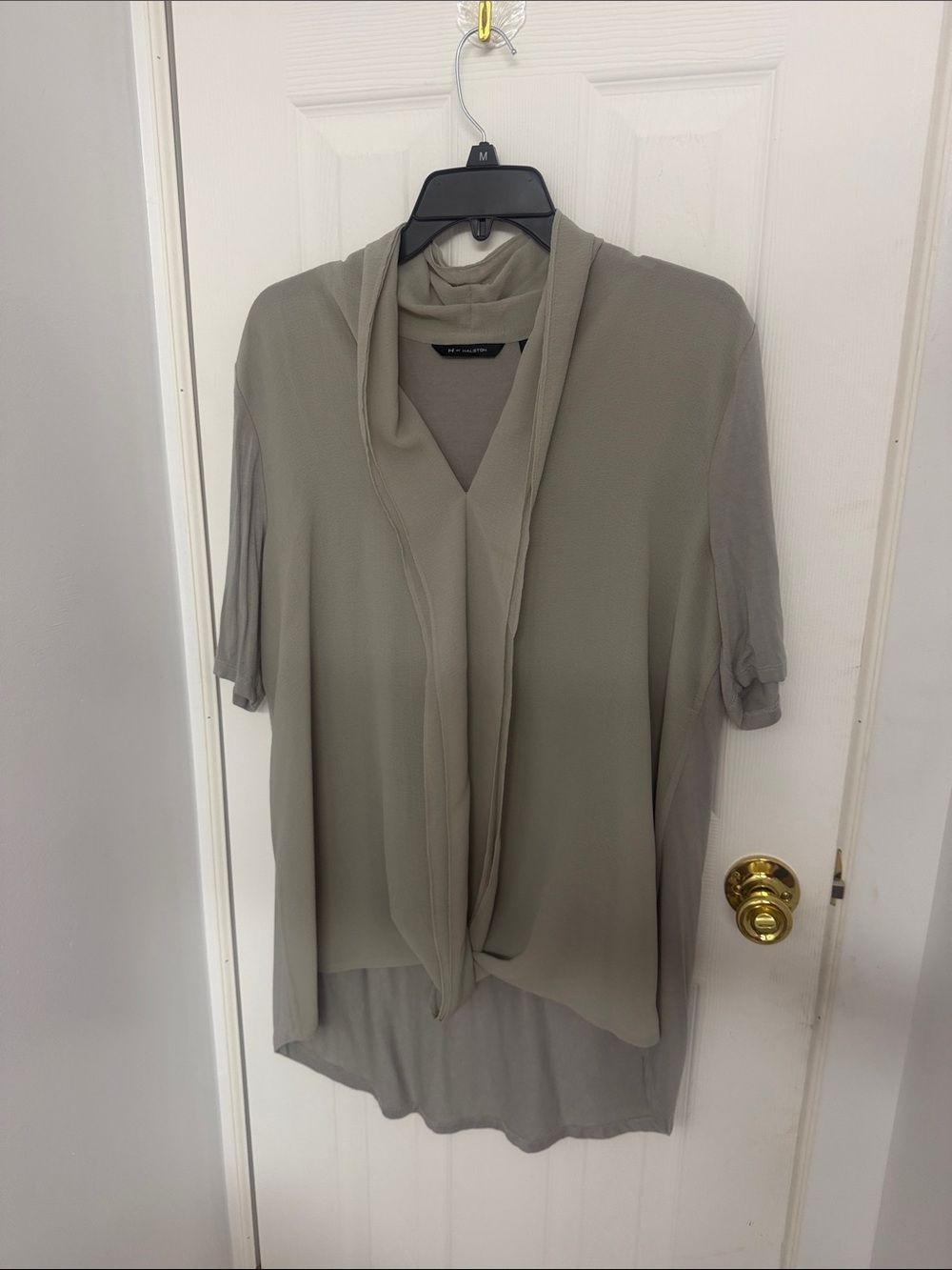 H by Halston sage drape-front tunic